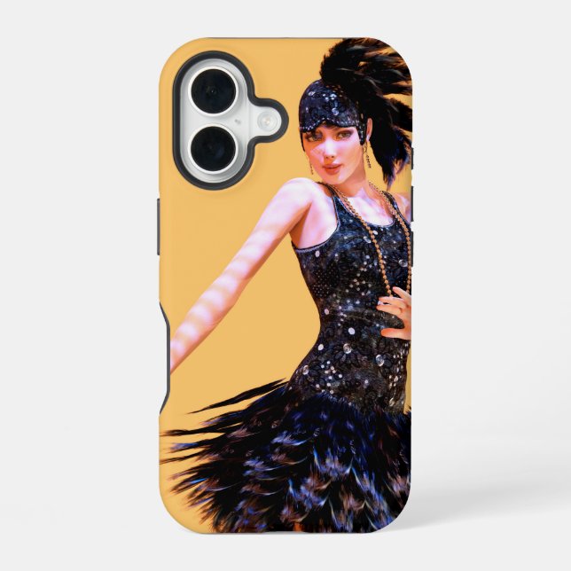 Flapper Dancing Vintage iPhone 16 Case (Back)