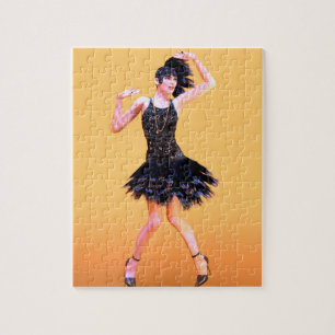Flapper Dancing Vintage Jigsaw Puzzle