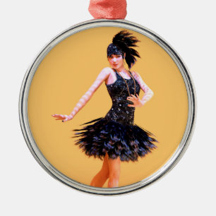 Flapper Dancing Vintage Metal Ornament
