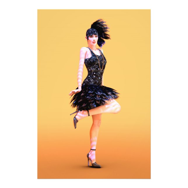Flapper Dancing Vintage Photo Print (Front)