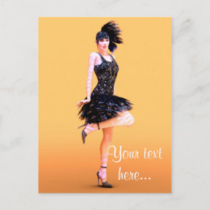 Flapper Dancing Vintage Postcard