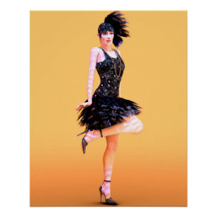 Flapper Dancing Vintage Poster