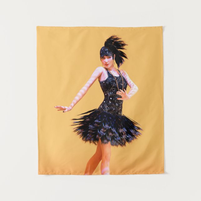 Flapper Dancing Vintage Tapestry (Front)