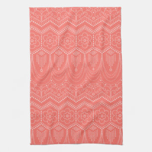 Flapper Dress Inspired Coral Kitchen Towel