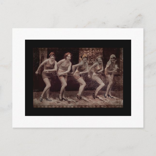 Flapper Era Dancing Girls Postcard (Front)