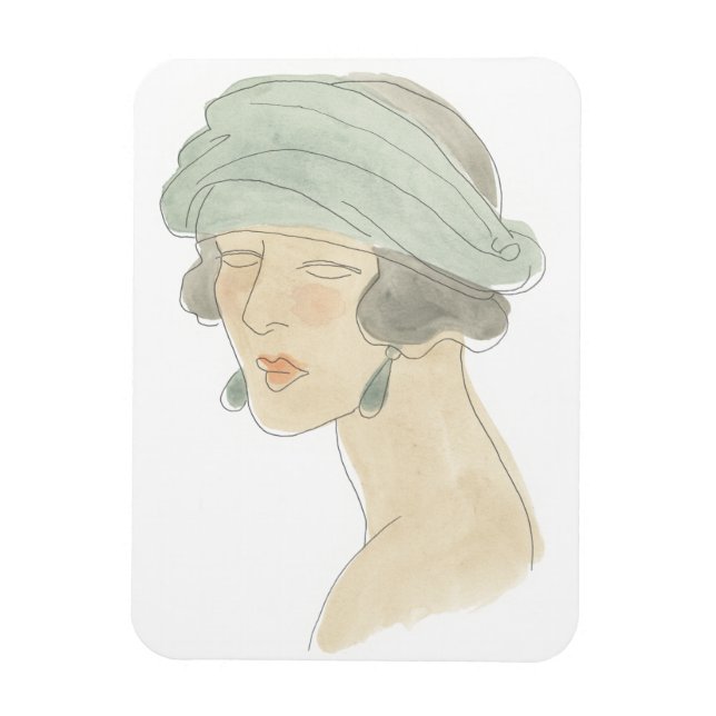Flapper Fashion Sketch - Portrait Magnet (Vertical)