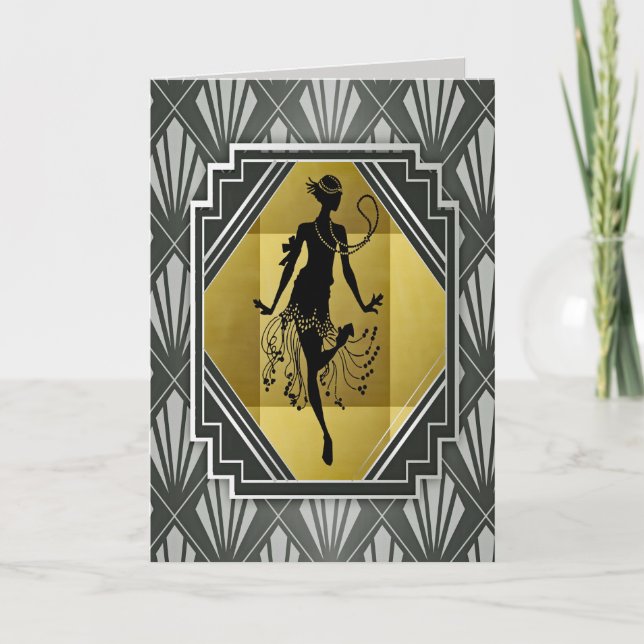 flapper girl greeting card (Front)