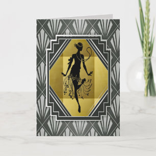 flapper girl greeting card