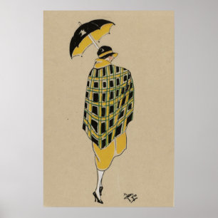 Flapper Girl In The Rain Poster