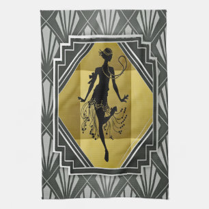 flapper girl kitchen towel