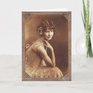 Flapper Girl Roaring Twenties 1920s Antique Photo Card