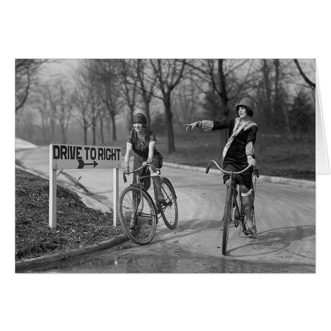 Flapper Girls Riding Bicycles, 1925 (Front Horizontal)