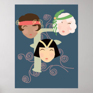 Flapper girls roaring twenties poster
