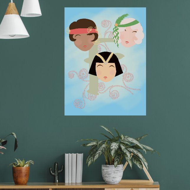 Flapper girls roaring twenties poster (Living Room 1)