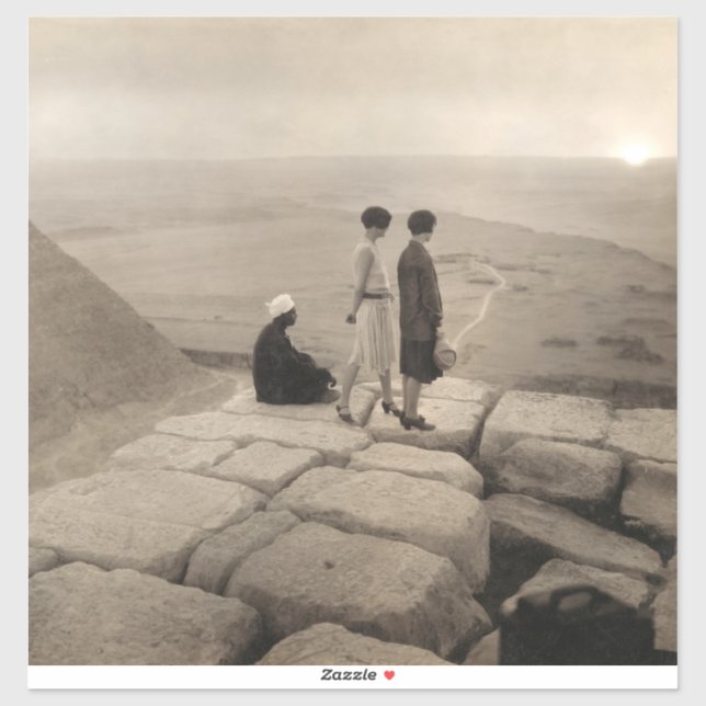 Flapper Girls Sunrise Khufu Pyramid, Egypt 1920  (Sheet)