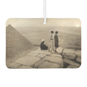 Flapper Girls Sunrise Khufu Pyramid, Egypt 1920  Car Air Freshener