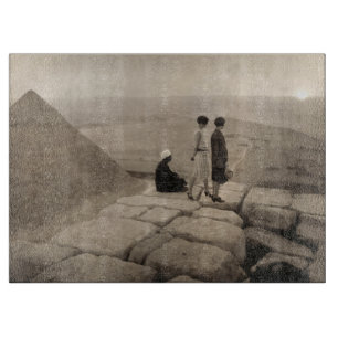 Flapper Girls Sunrise Khufu Pyramid, Egypt 1920 Cutting Board