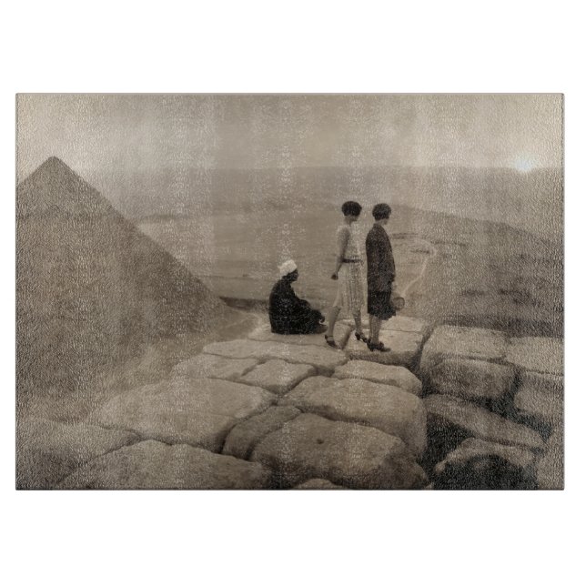 Flapper Girls Sunrise Khufu Pyramid, Egypt 1920  Cutting Board (Front)