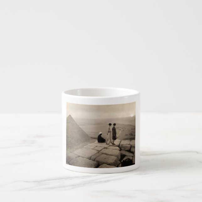 Flapper Girls Sunrise Khufu Pyramid, Egypt 1920  Espresso Cup (Front)