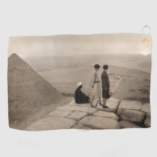 Flapper Girls Sunrise Khufu Pyramid, Egypt 1920  Golf Towel