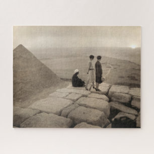 Flapper Girls Sunrise Khufu Pyramid, Egypt 1920  Jigsaw Puzzle