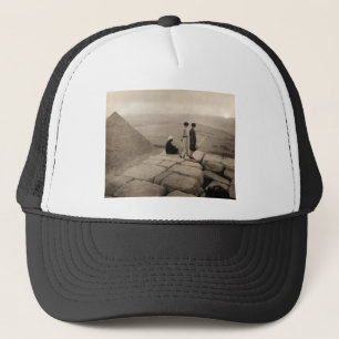 Flapper Girls Sunrise Khufu Pyramid, Egypt 1920 Trucker Hat