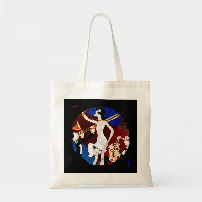 Flapper in a Jazz Band Tote Bag (Front)