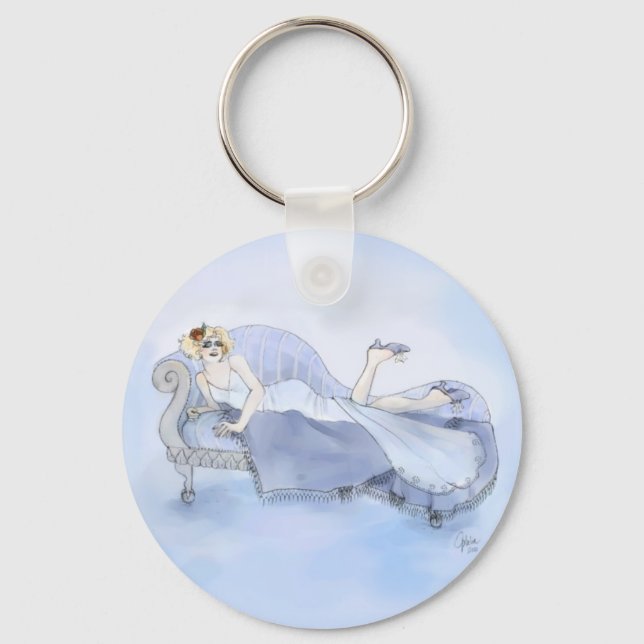 Flapper in Blue Key Ring (Front)