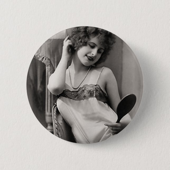Flapper In Lingerie 6 Cm Round Badge (Front)