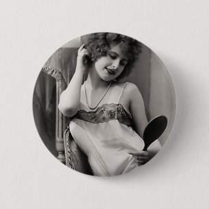 Flapper In Lingerie 6 Cm Round Badge