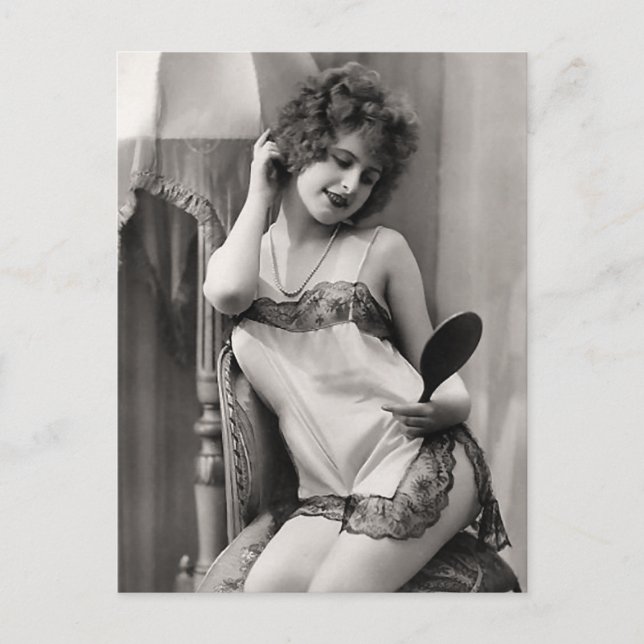 Flapper In Lingerie Postcard (Front)