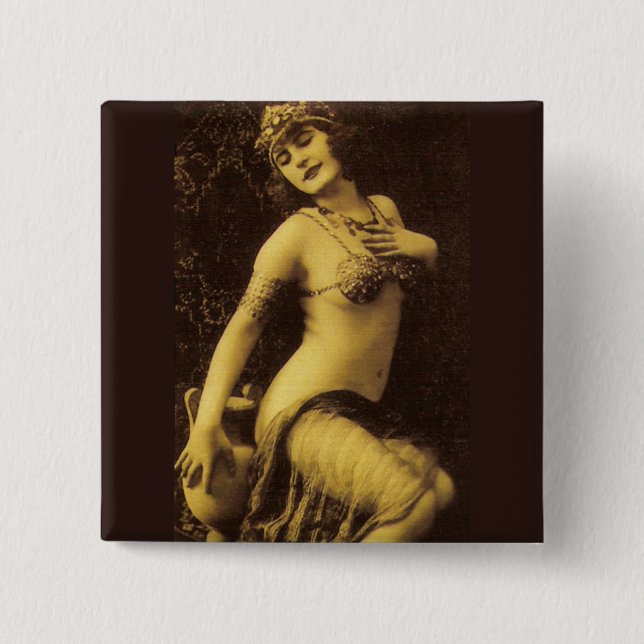 Flapper in Sepia 1 15 Cm Square Badge (Front)