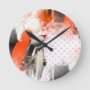 flapper polkadots round clock