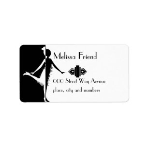 Flapper Silhouette Label