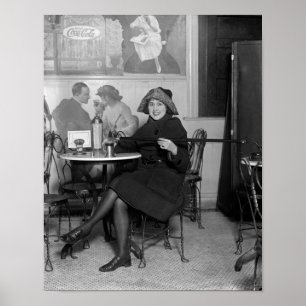 Flapper with Hidden Booze - Prohibition - 1920 Poster