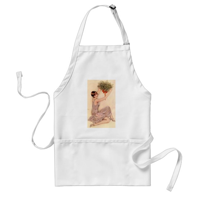 Flapper with Mistletoe Standard Apron (Front)