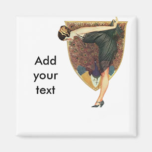 Flapper with Peacock Emblem Magnet