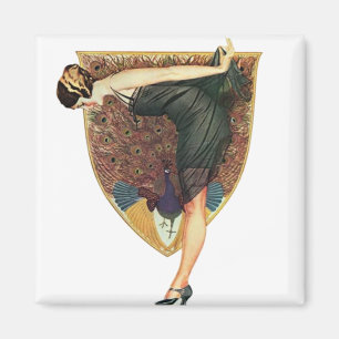 Flapper with Peacock Emblem Magnet