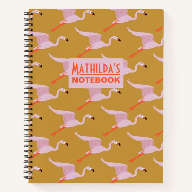 Flapping Flamingos Notebook (Front)