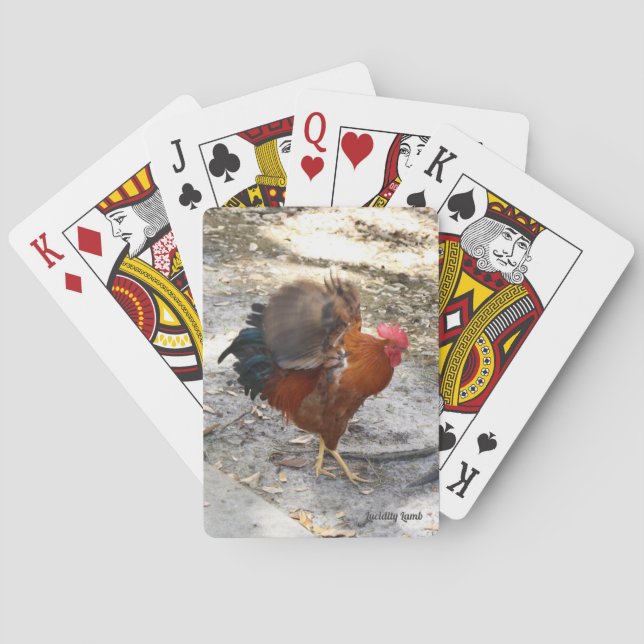Flapping Rooster Playing Cards (Back)
