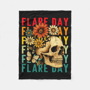 Flare Day Fibromyalgia Dysautonomia Skull Invisibl Fleece Blanket