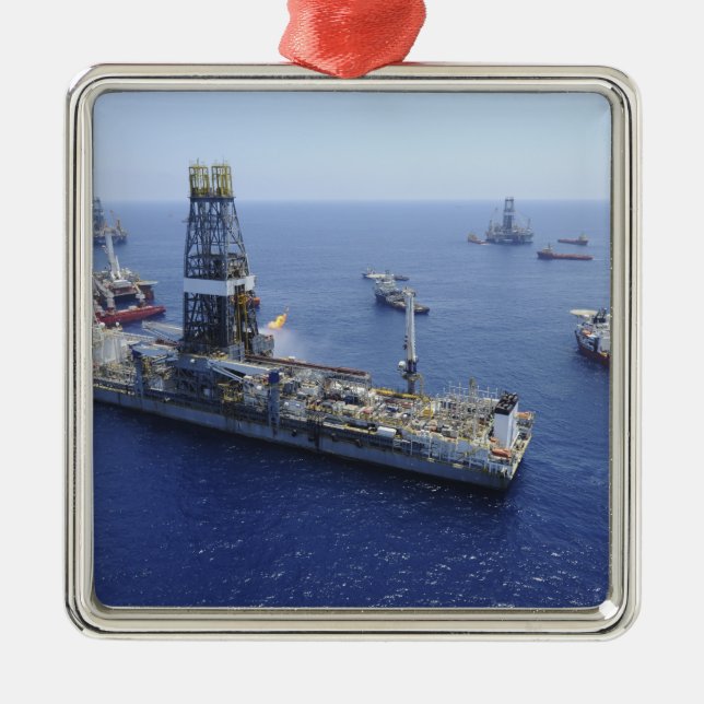 Flaring operations conducted by the drillship metal ornament (Front)