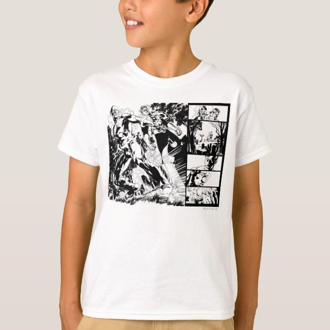 Flash and Green Lantern Panel 2 T-Shirt (Front)