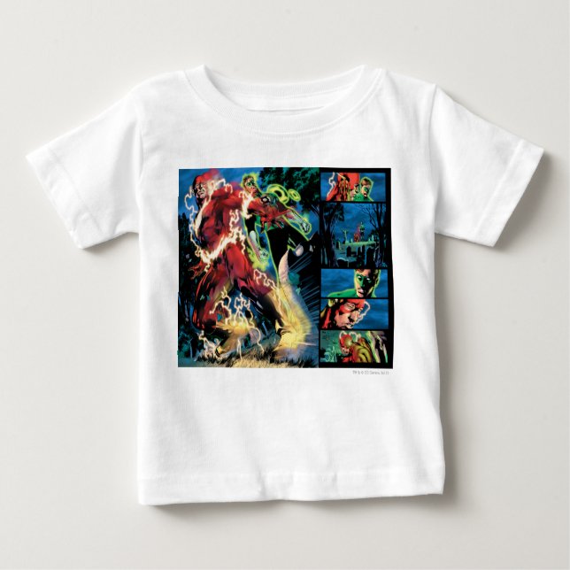 Flash and Green Lantern Panel Baby T-Shirt (Front)