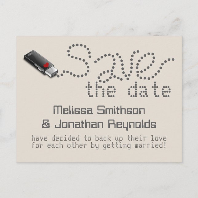 Flash Drive Save the Date Postcard (Front)