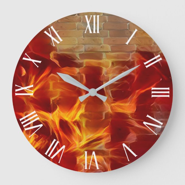 Flash Fire Modern Art Collection Large Clock (Front)