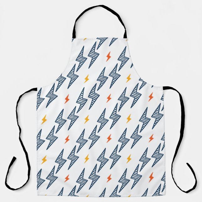 Flash. Lightning Bolts Seamless Pattern. Backgroun Apron (Front)