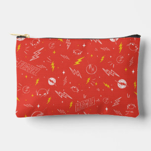 Flash Lightning Icon and Doodle Pattern Accessory Pouch