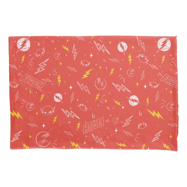Flash Lightning Icon and Doodle Pattern Pillowcase (Front)