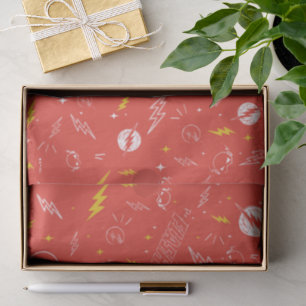 Flash Lightning Icon and Doodle Pattern Tissue Paper
